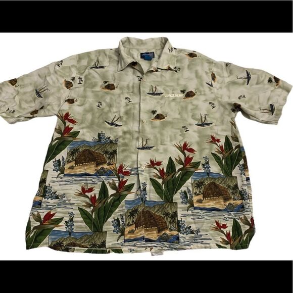 Men's Print Button Down Top - Picture 1 of 5